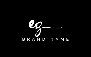 EZ letter beauty handwriting vector logo.