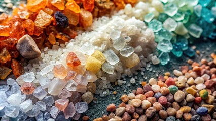 Abstract backgrounds made of rocks and sea salts formed from minerals, Close-Up