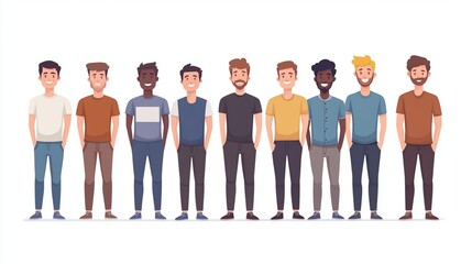 Confident Group of Diverse Men Standing Together
