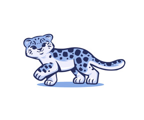 Cute snow leopard baby vector illustration design