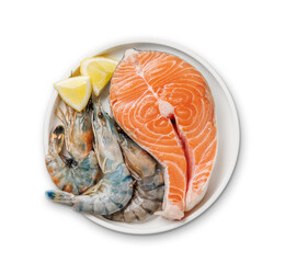 Seafood Platter Delight: Shrimps and Salmon