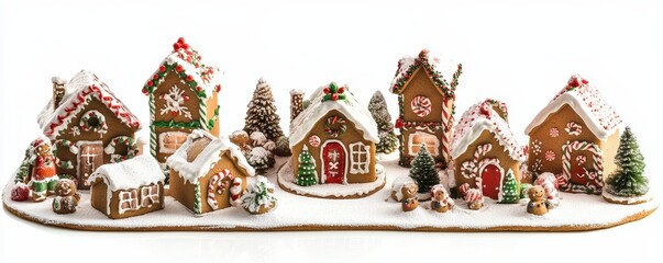 Christmas gingerbread house in snow town,Cookie and candy house with christmas tree,holiday greeting season,gift for Christmas day,Merry Christmas,happy new year concept,copy space.