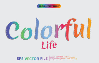 Editable Text Effect with Colorful Life Style