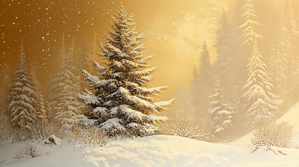 golden christmas tree