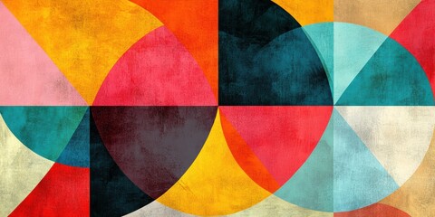 Fototapeta premium Abstract geometric shapes in vibrant colors.