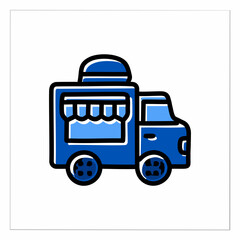 Vector illustration of a street food truck.