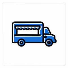 Food truck icon on white background. Vector illustration.