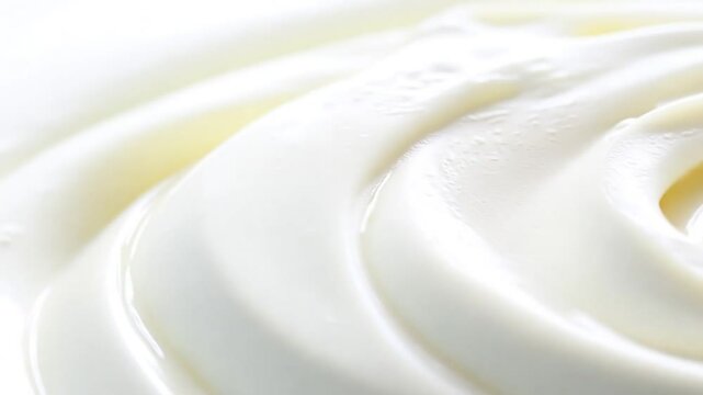 White cream texture. lotion. cream isolated on white background. close up. 4K
