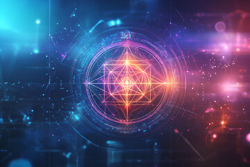 Obraz premium Sacred geometry symbols and elements background. Alchemy