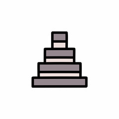 Staircase pyramid icon vector. A thin line sign.