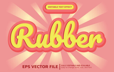 Editable Text Effect with Thick Pink and Yellow Rubber Style