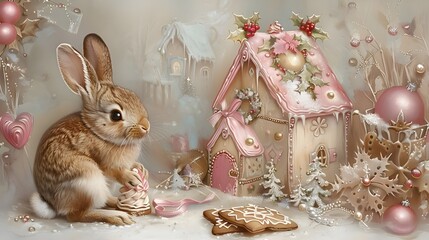 easter bunny with eggs