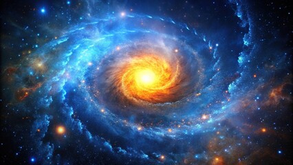 Fototapeta premium Blue and orange supernova galaxy cosmic space exploration
