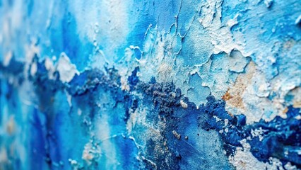 Abstract blue and white painted wall background