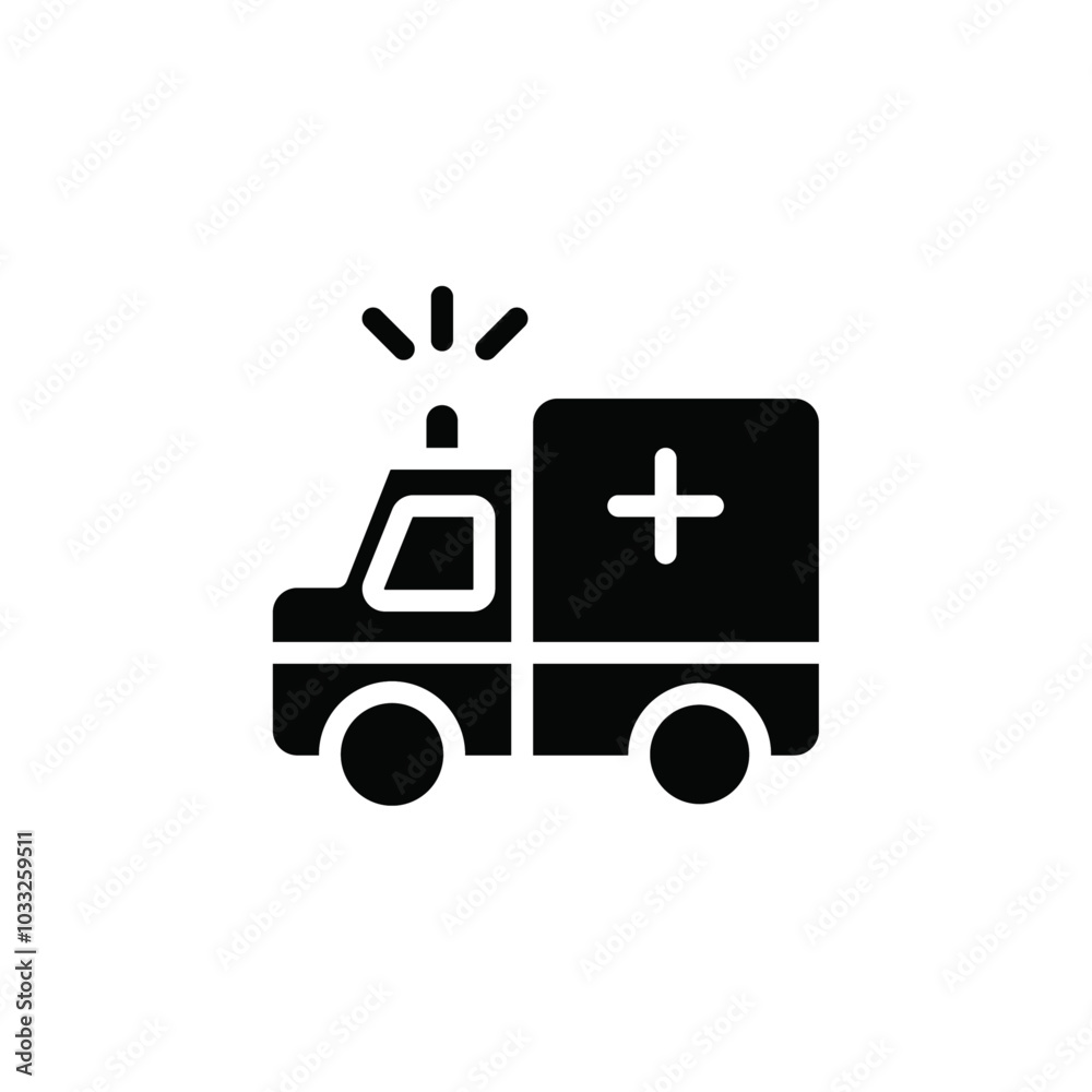 Poster ambulance icon web design in vector