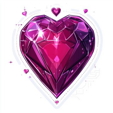 Flat style ruby illustration, isolated on a white background.