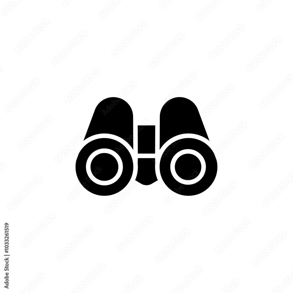 Poster binoculars icon web design in vector