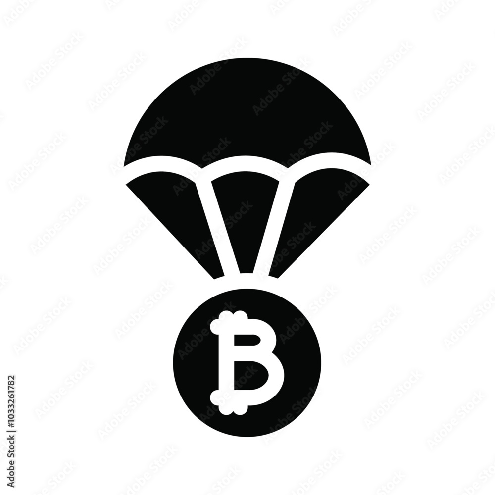 Poster bitcoin airdrop icon web design in vector
