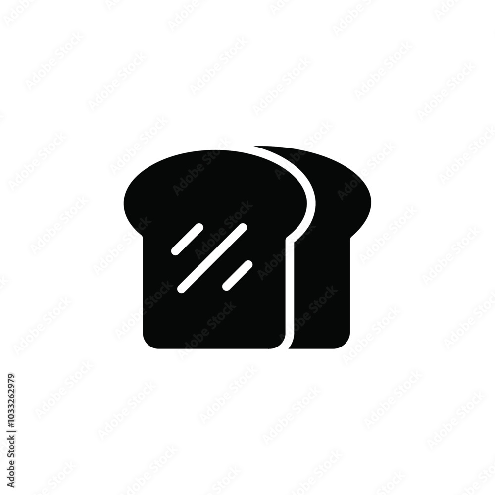 Poster Bread slice icon web design in vector