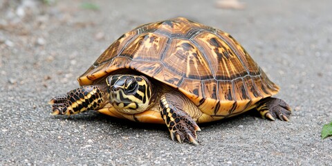 Obraz premium Close up of a Turtle on a Gravel Path Wildlife Photography Reptile Nature Shell