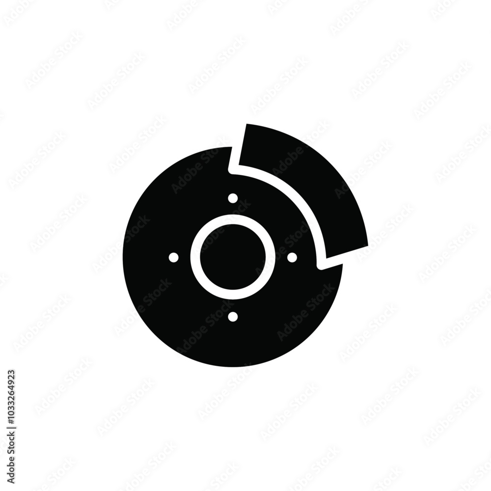 Poster car brake disk with caliper icon web design in vector