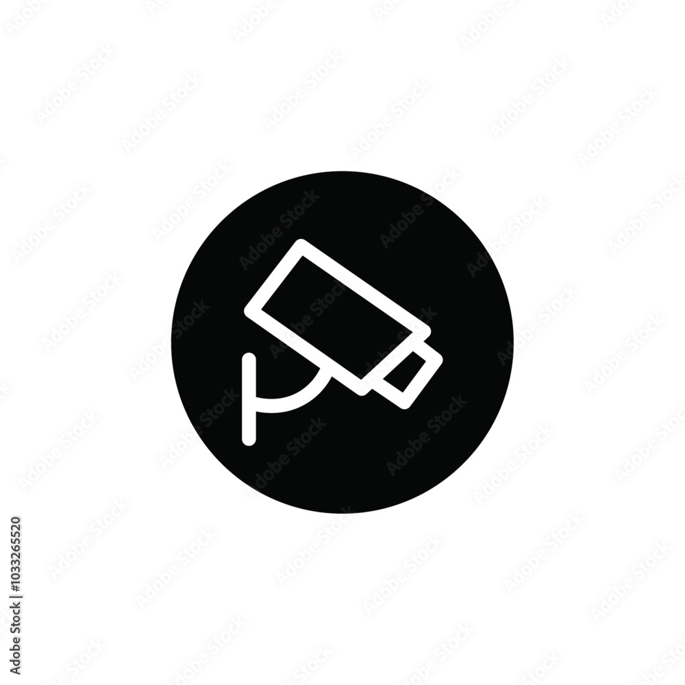 Poster cctv camera icon web design in vector