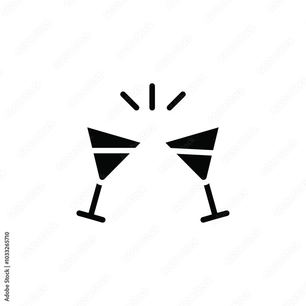 Aufkleber champagne toast icon web design in vector
