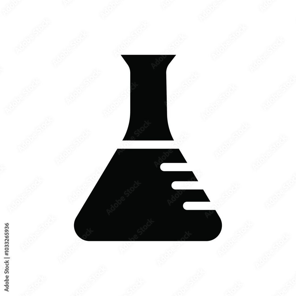 Poster chemical flask icon web design in vector