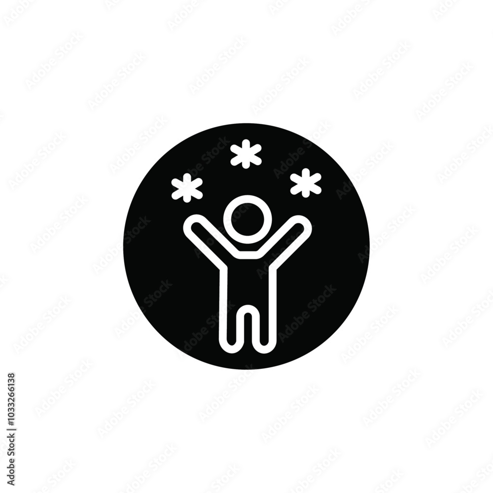 Aufkleber child playing snow icon web design in vector