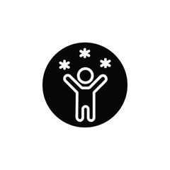 Child playing snow icon web design in vector