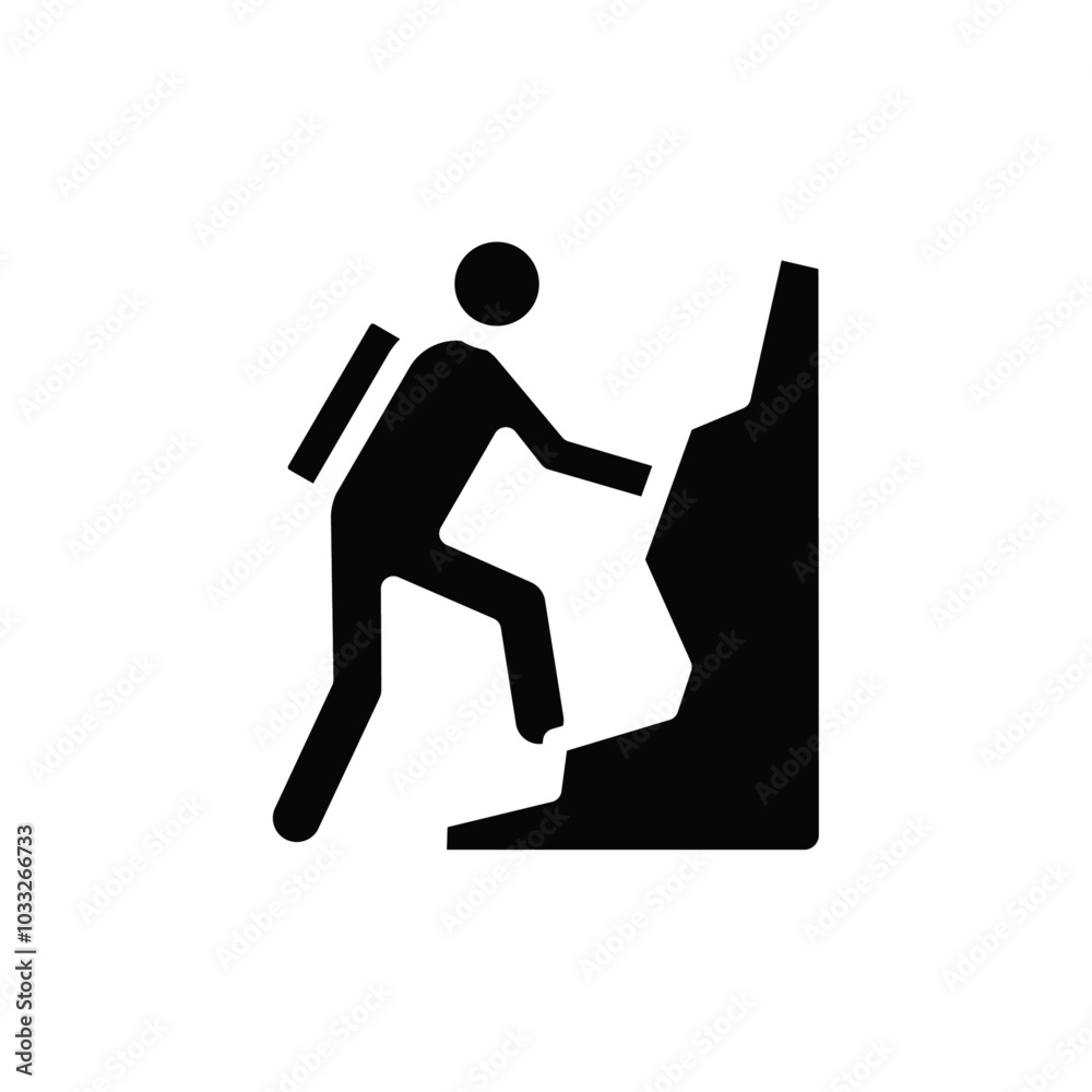 Poster climbing icon web design in vector