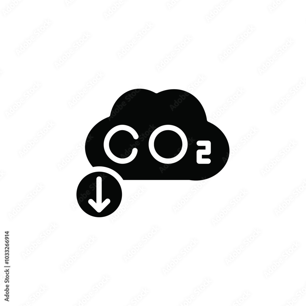 Poster co2 reduction icon web design in vector