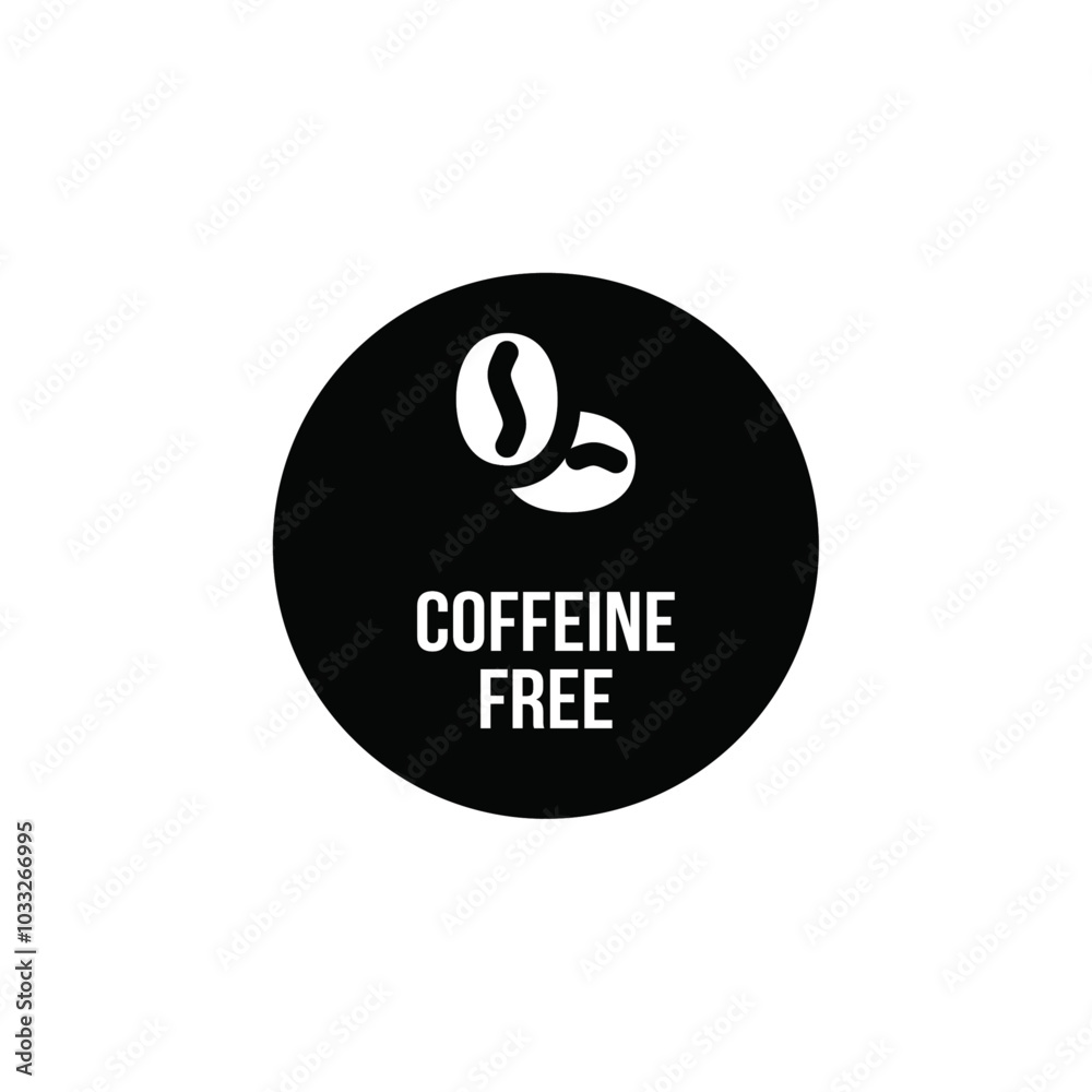Poster coffeine free icon web design in vector