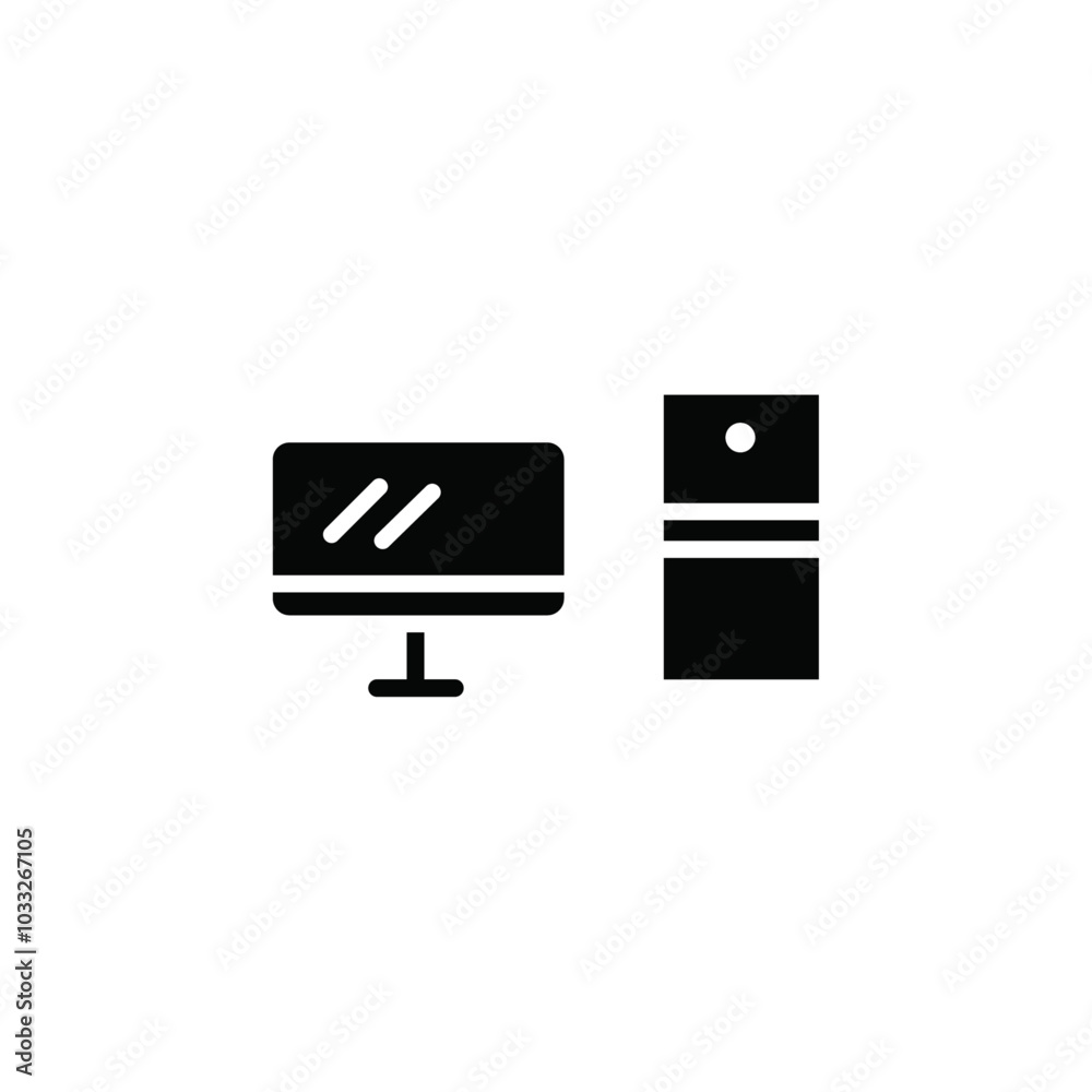 Poster Computer Technology icon web design in vector
