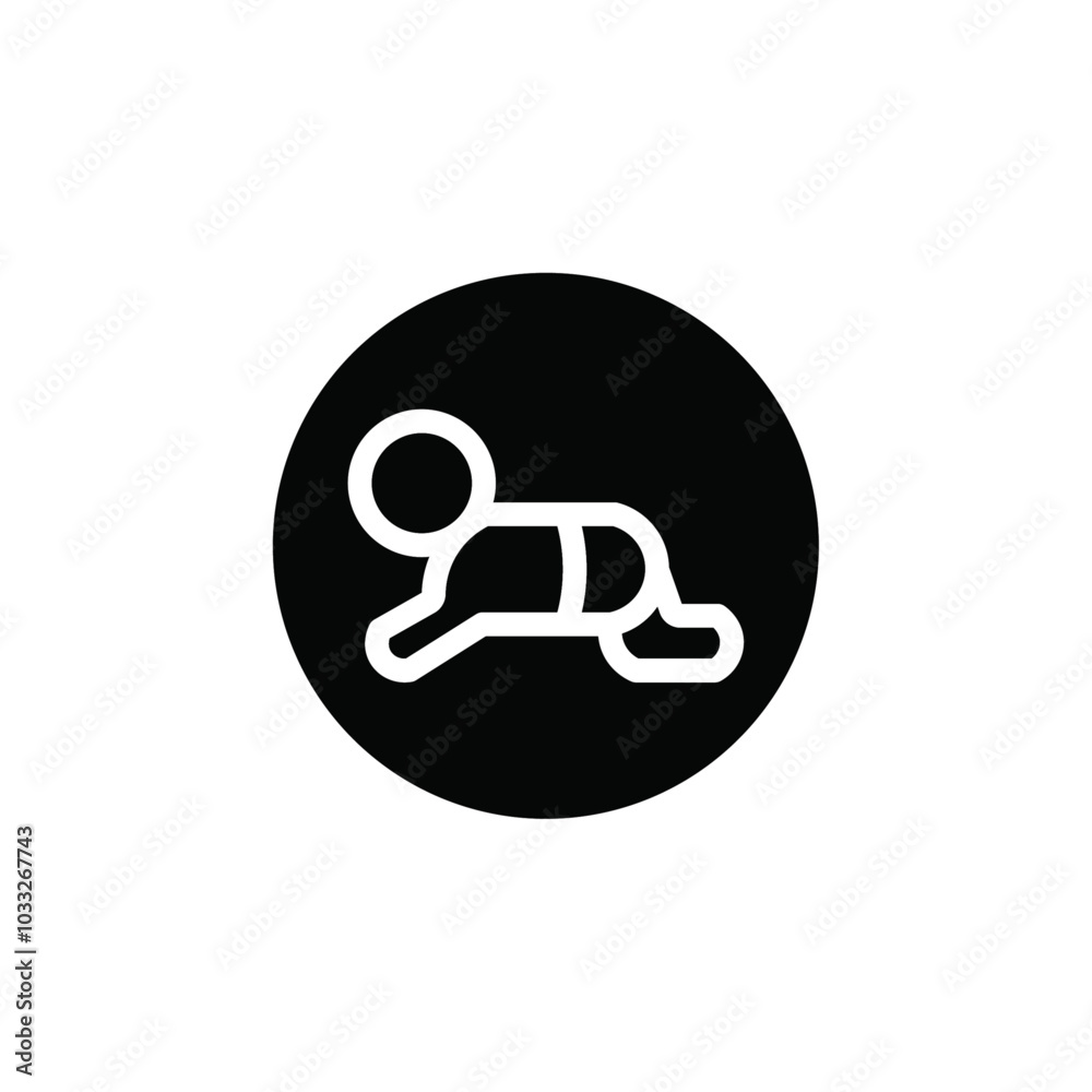 Poster crawling baby icon web design in vector