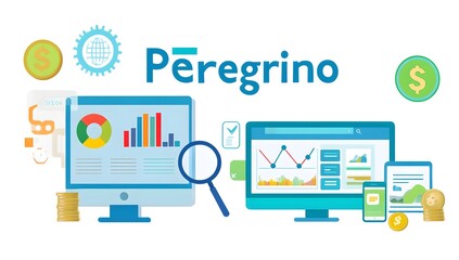 Fototapeta premium Illustration of digital marketing and search engine SEO concept