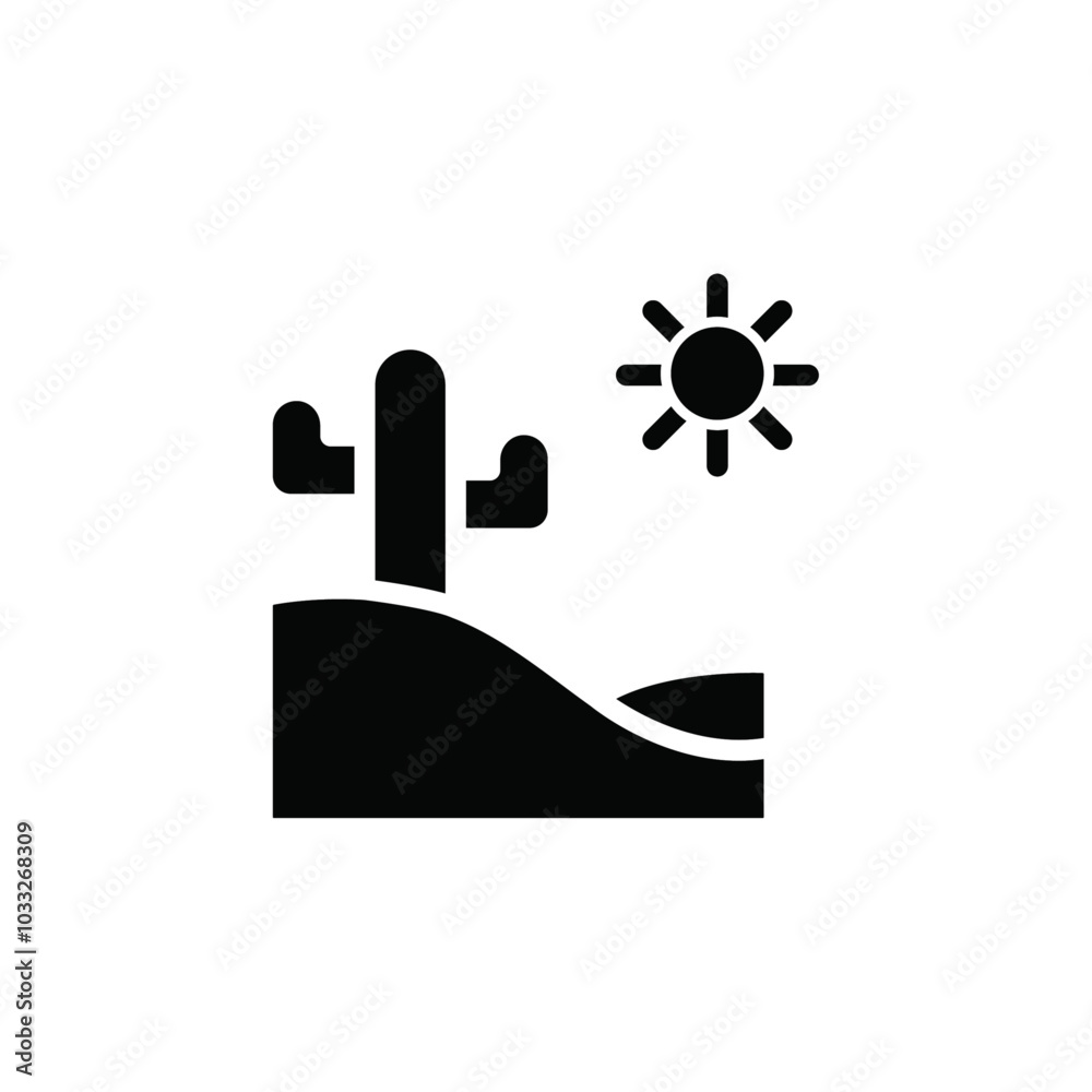 Poster desert cactus icon web design in vector