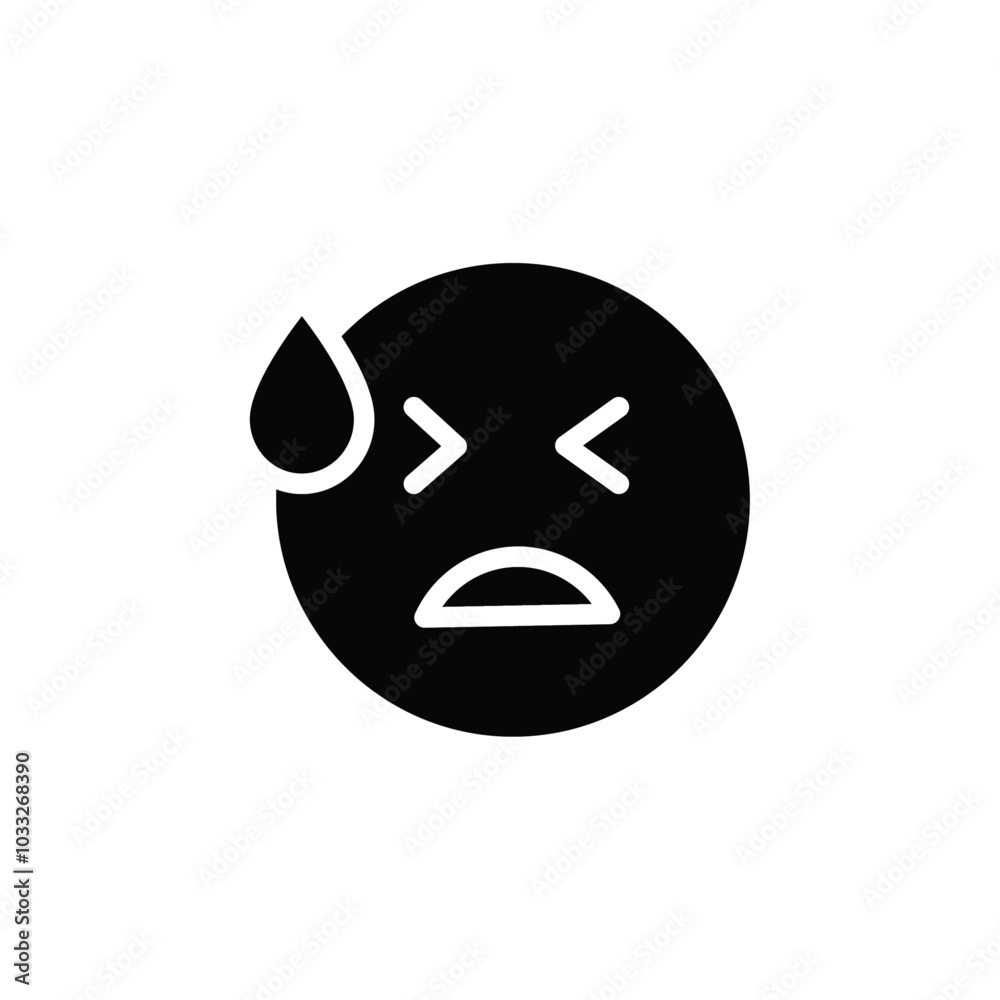 Poster desperate emoji icon web design in vector
