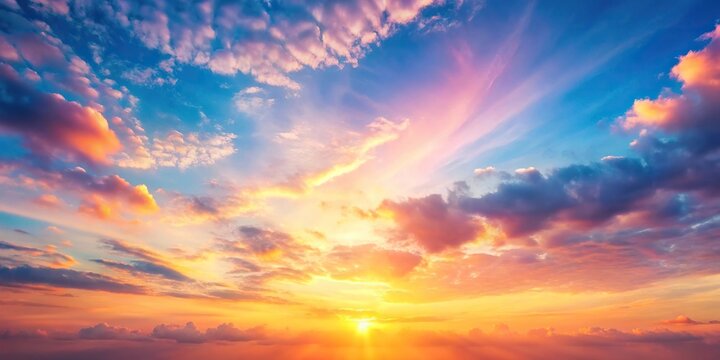 Pastel skies sunrise background from a long shot angle