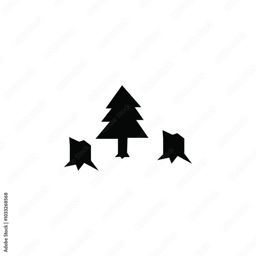 Poster Destruction of forests icon web design in vector