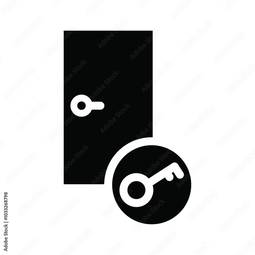 Poster Door key icon web design in vector