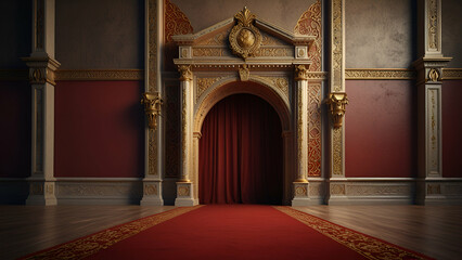 Fototapeta premium Ancient stone entrance to the temple with historic architecture and cultural charm.