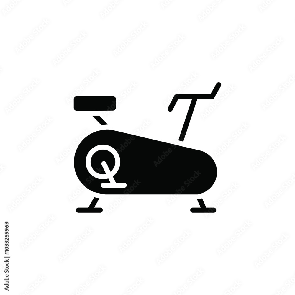 Poster elliptical bike icon web design in vector