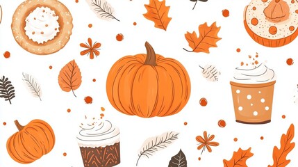 Warm and Cozy Autumn Seamless Pattern Design