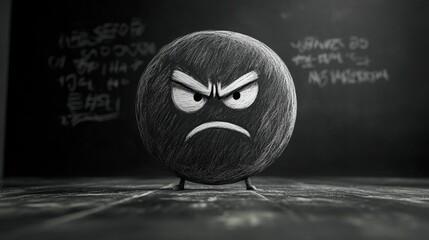 Sad Emoji with Offensive Messages on Black Background