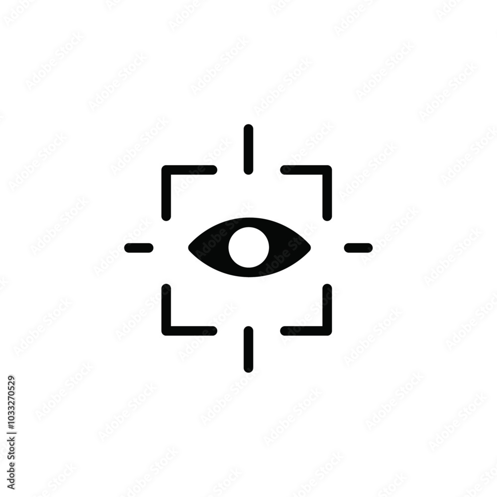 Poster eye scanner icon web design in vector