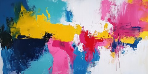 Fototapeta premium Abstract colorful oil painting on canvas.