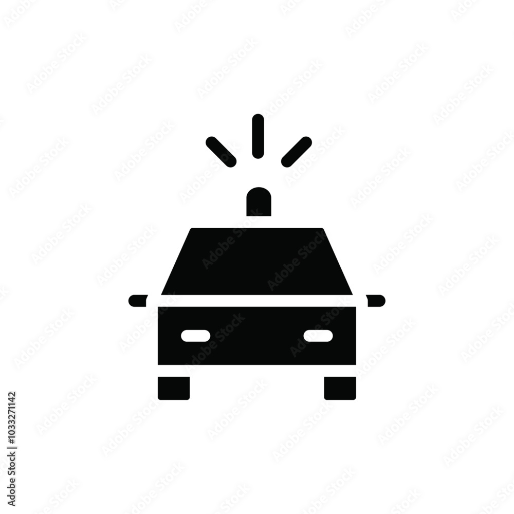 Poster flashing police car icon web design in vector