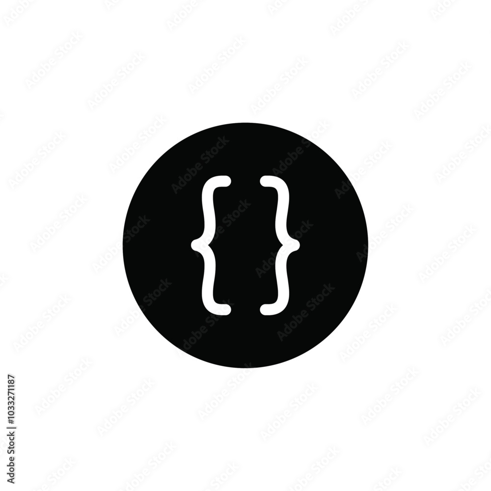 Poster Font brackets icon web design in vector
