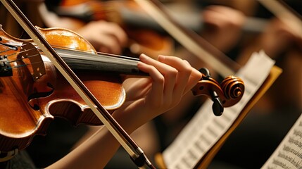 Close-up of a Violinist's Hand Holding a Violin